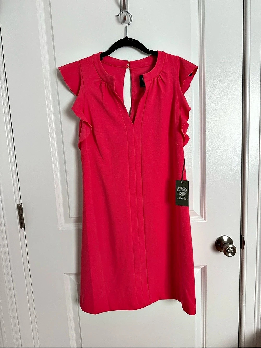 Vince Camuto Ruffle Sleeve Shift Dress Pink Size 8 NWT